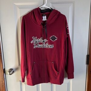 Harley-Davidson Burgundy Zip-Up Hoodie